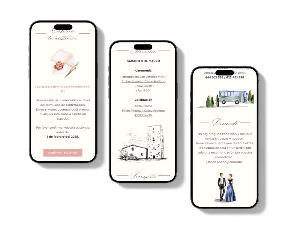 Wedding website — phone mockup